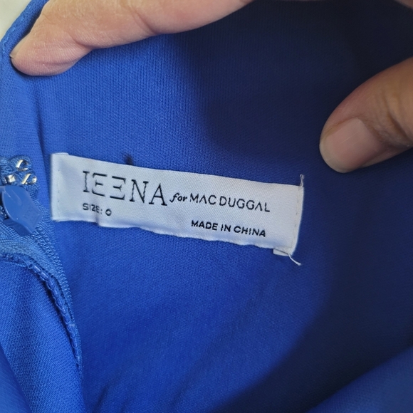 Ieena for Mac Duggal, Tiered Ruffle Fit &‎ Flare Mini Dress, Royal Blue, Size 0 - Picture 6 of 10